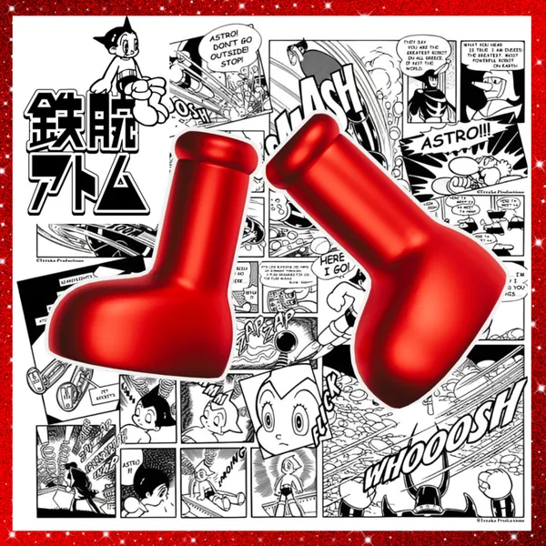 Official image of the Meteon Run × Astro Boy (Tetsuwan Atom) collaboration NFT sneaker, limited to 77 pairs worldwide